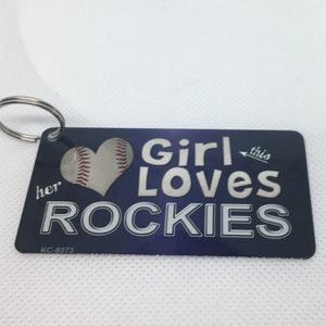 This Girl Loves her Rockies Novelty Key Chain